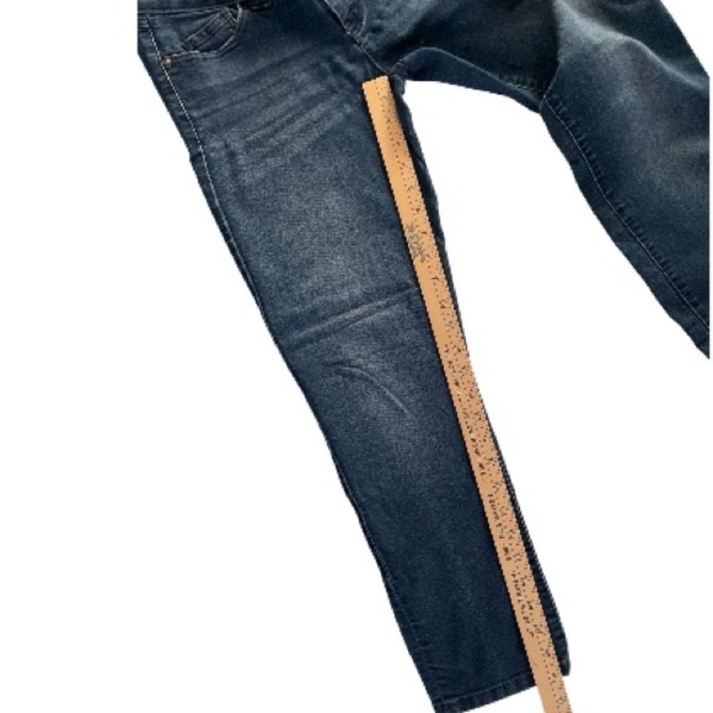 Elle Women's Stretchy Straight Leg Jeans - Dark Blue - Picture 7 of 7